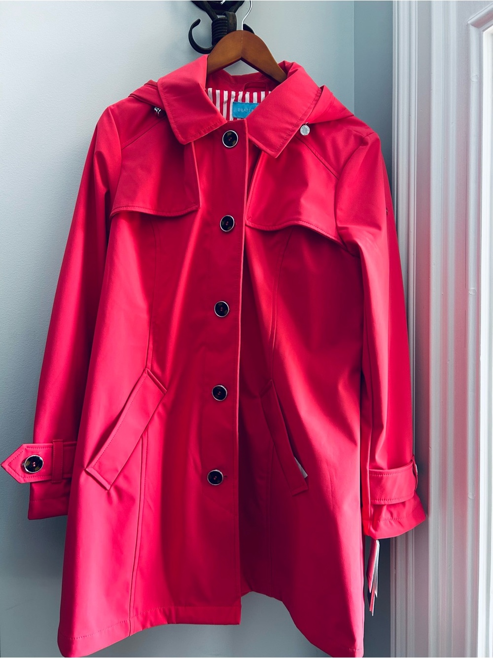 Draper James Bright Rose Hooded Trench Coat